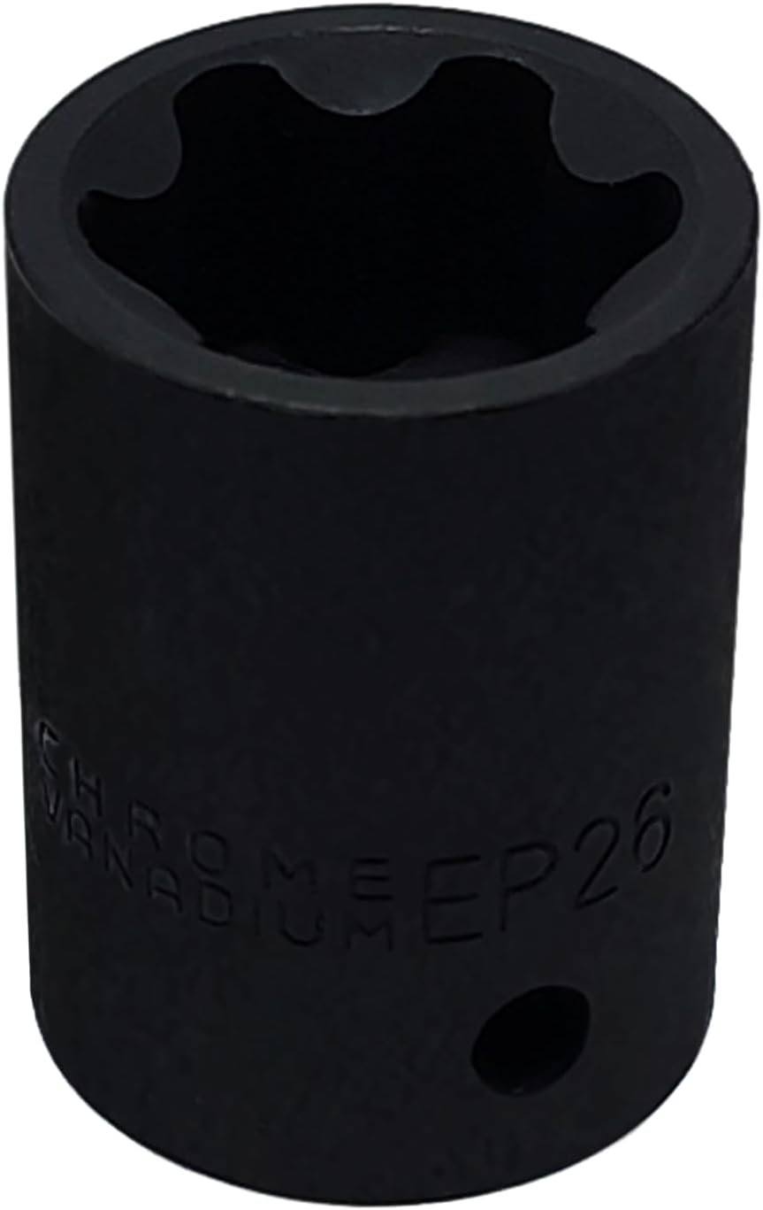EP Socket EP26, 1/2” drive Female External E-Torx Plus Socket, High EP26