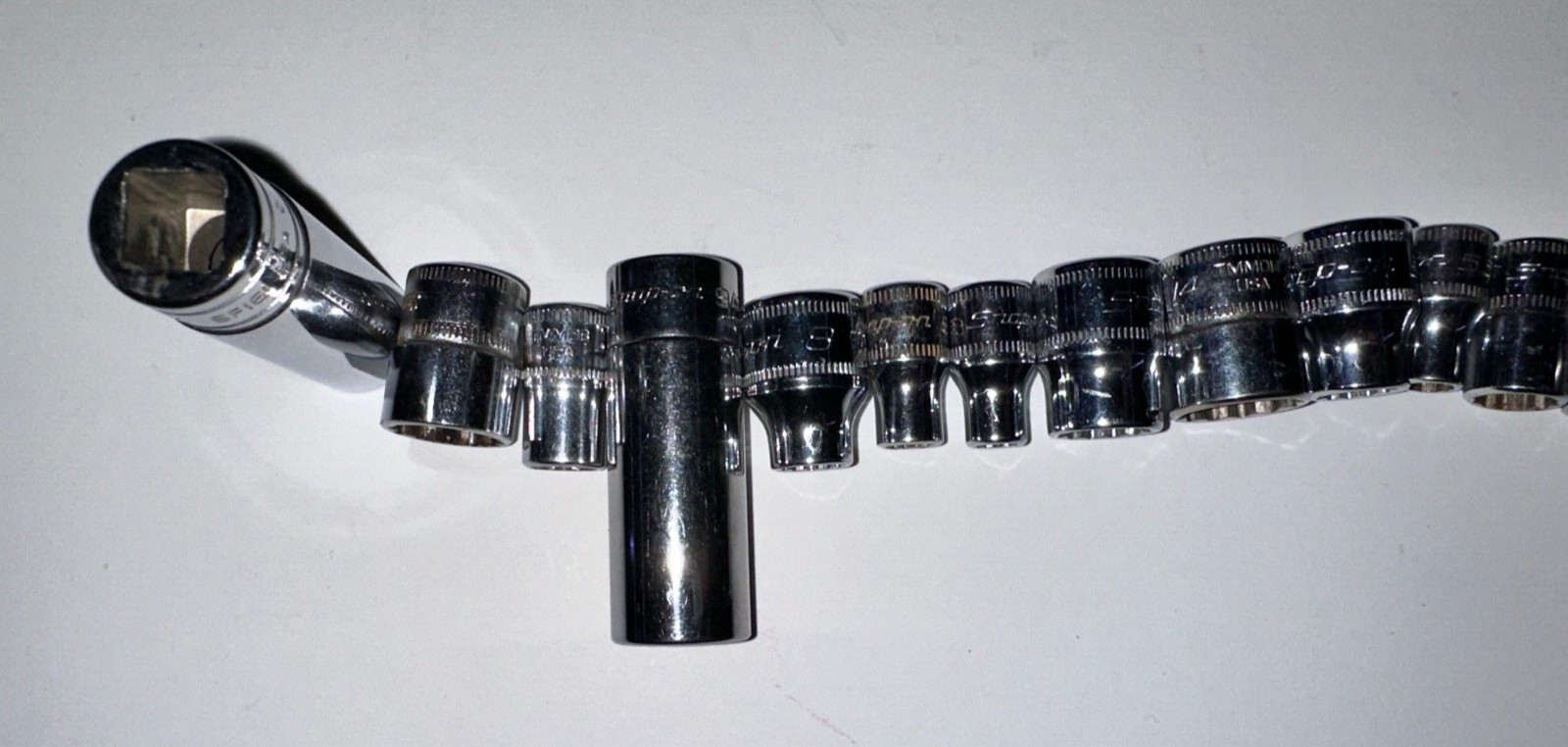 Variety of Snap On Sockets, 9/16 STM16, 7/16 STM14, 13 TMMD13, 14 TMMD14, +