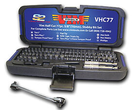 VIM 77pc Half Cut/ Super Low Profile Master Bit & Micro Ratchet Set #VHC77