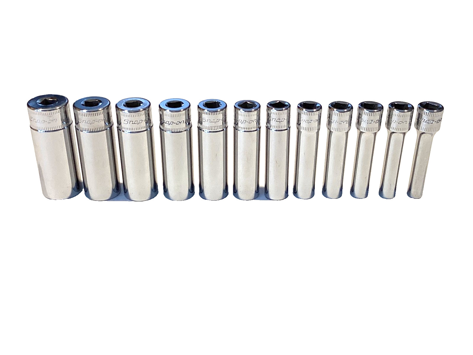 Snap On NEW 12 Piece 1/4″ Drive 6Pt Deep Metric Socket Set 112STMMY 5MM To 15MM