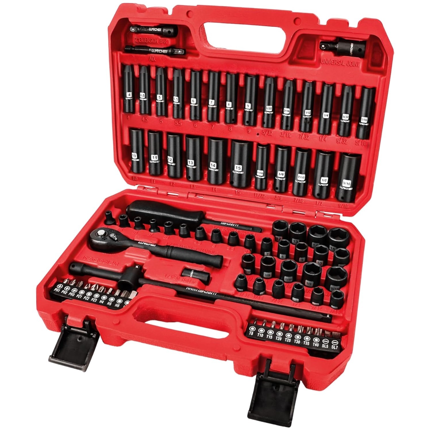 1/4″ Drive Impact Socket Set – 83-Piece Standard & Metric