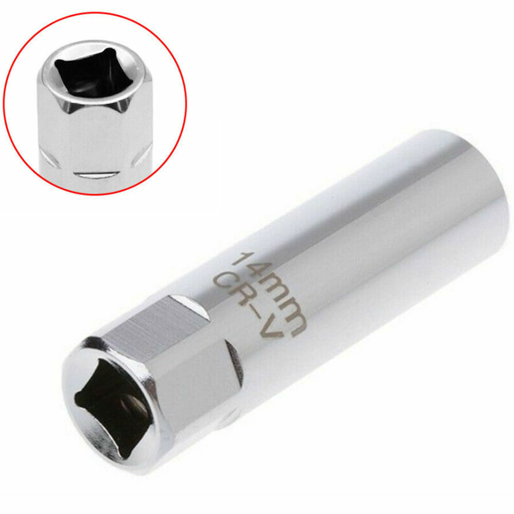 14mm Car Spark Plug Socket Wrench 12 Point Thin Wall 3/8″ Drive Sleeve Magnetic~