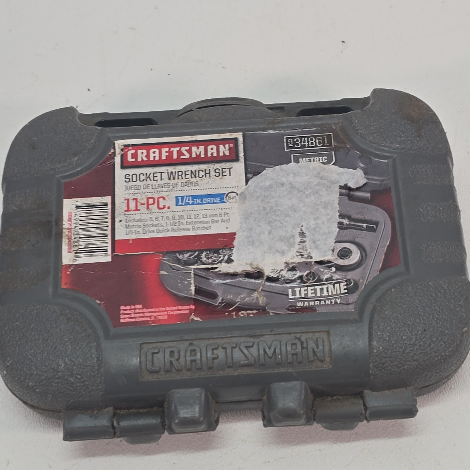 Sears Craftsman USA 9Pc 1/4” Metric 5mm-7mm 9mm-13mm 6Pt. Socket Set 34861