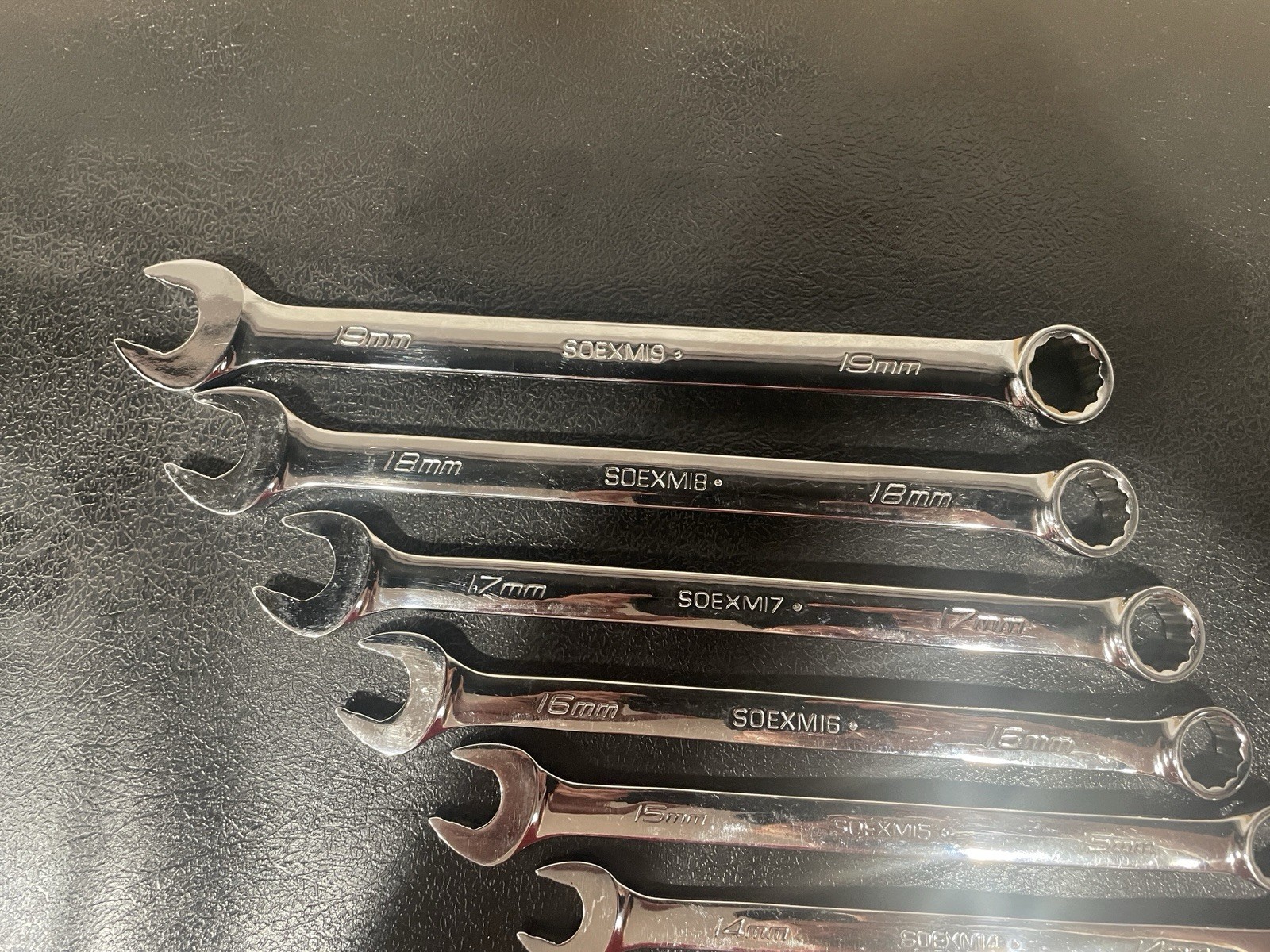 Snap-on 13pc 12 Pt Metric Flank Drive Wrench Set PRO-FI foam 7-19mm SOEXM01FMBR