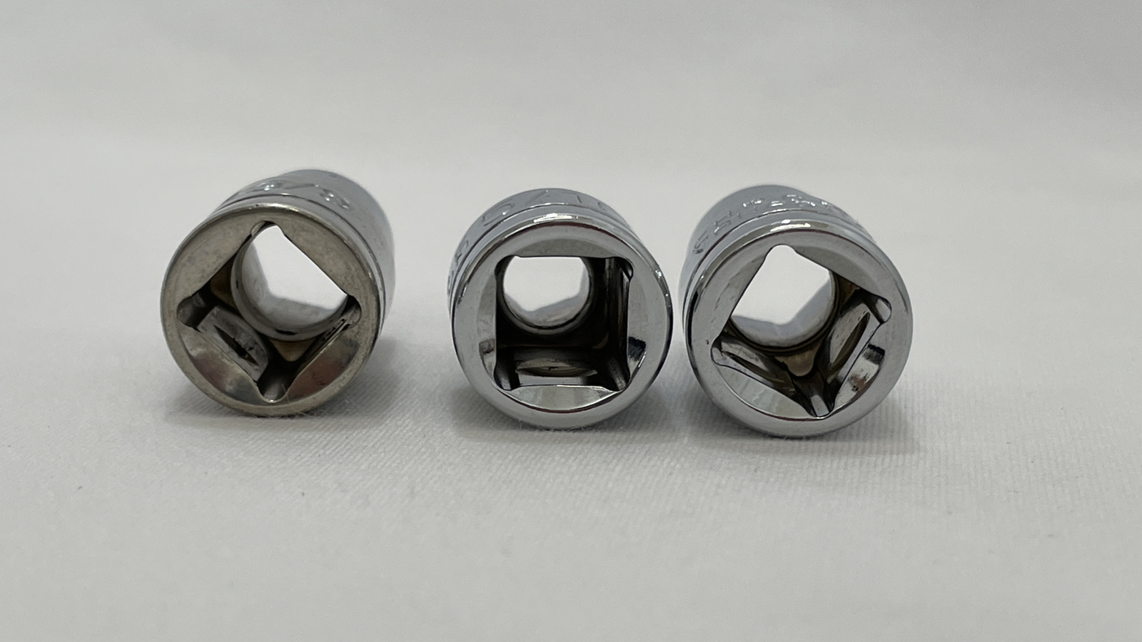 Vintage Chrome Vanadium 3/8”Drive SAE 5/16”, 3/8”, 3/8” 6 Point Lot Of 3