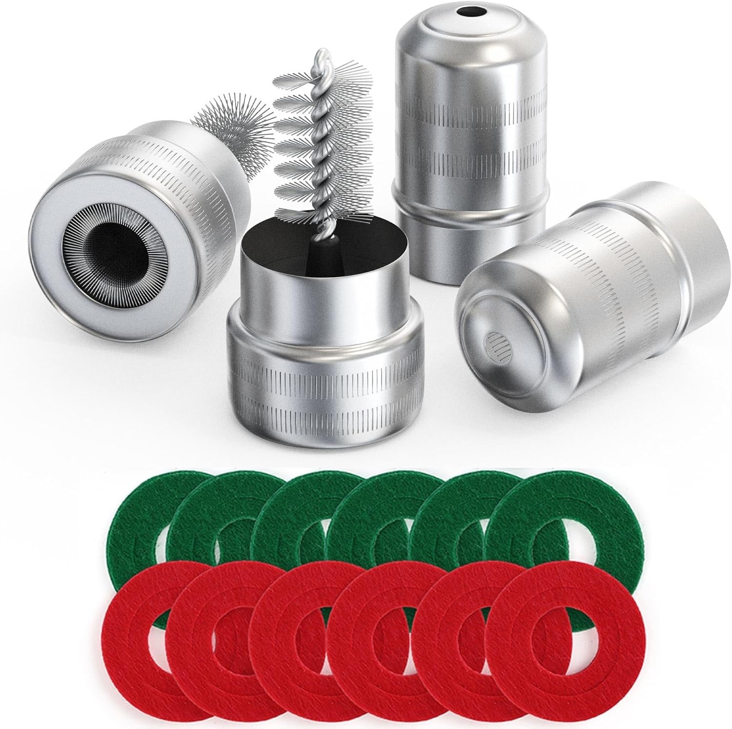 Battery Terminal Cleaner Set: 2 Brushes & 12 Color-Coded Anti-Corrosion Washers