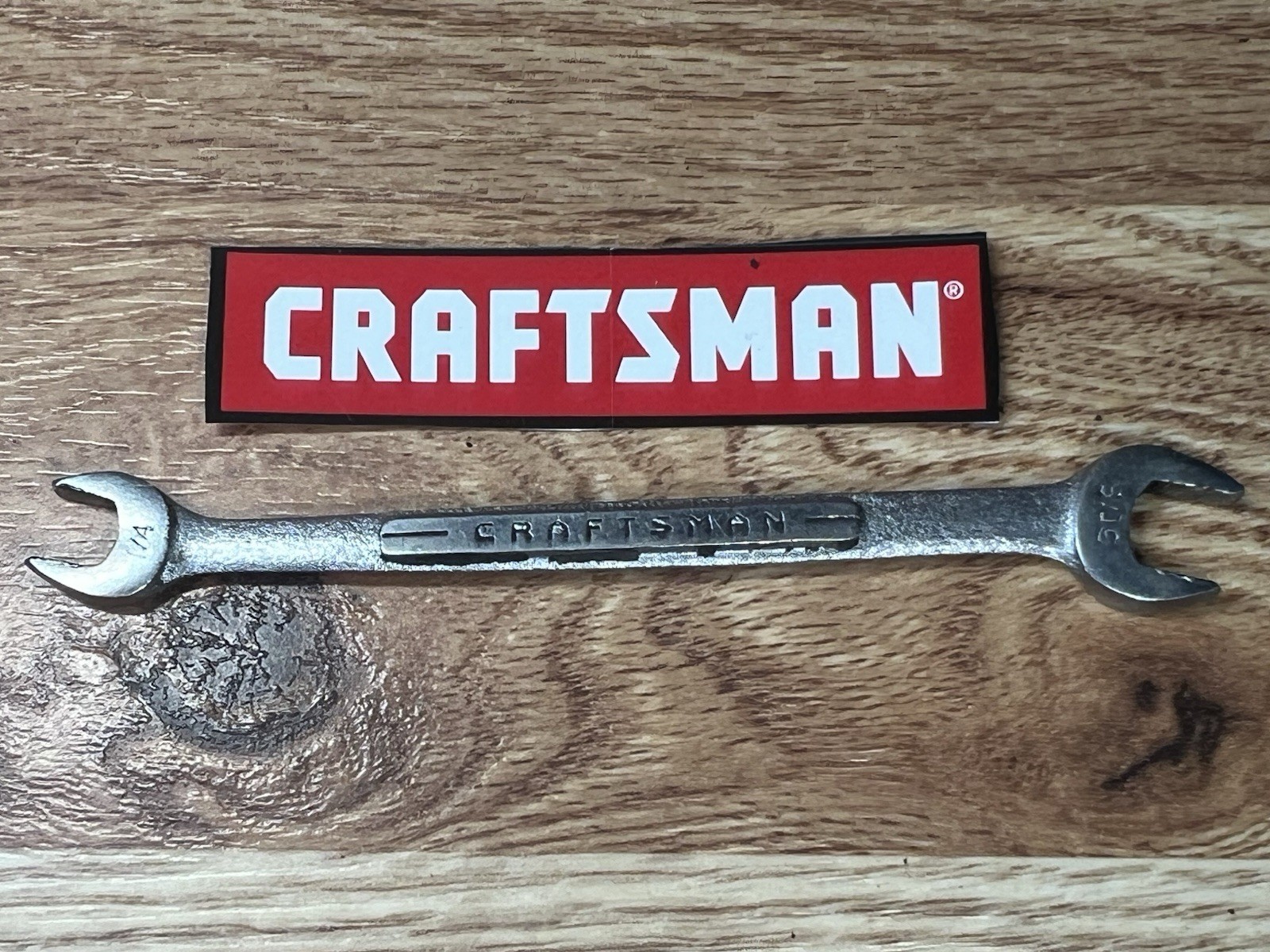 Vintage Craftsman 1/4” x 5/16” Open End Wrench -V- USA Ultrasonic Cleaned