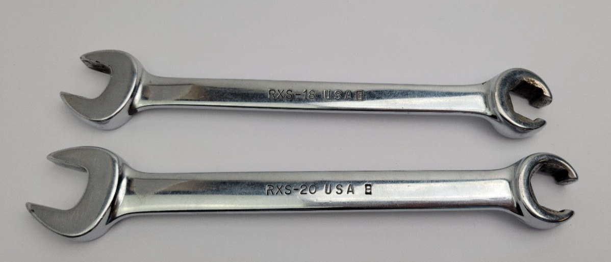 Snap-On USA 2pc Flare Nut Combination Wrench Lot Set, RXS20, RXS18