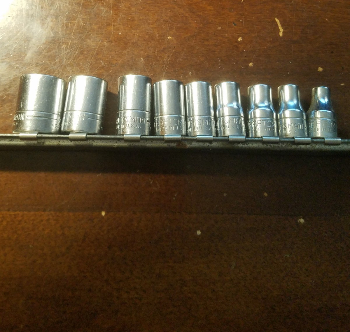 CRAFTSMAN, 1/4″ DRIVE, SAE, 6 PT, 9-PIECE SHALLOW SOCKET SET, 3/16″ To 1/2″ USA