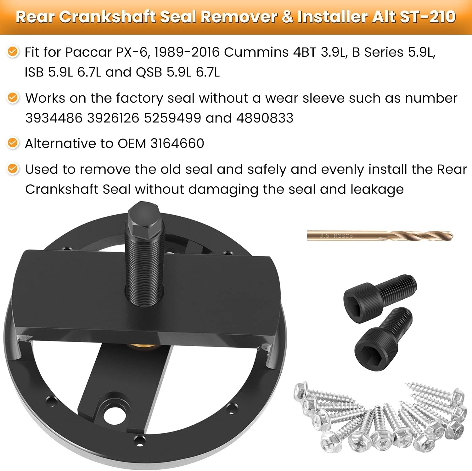 Front+Rear Crankshaft Seal Remover & Installer With Wear Sleeve Installer Tool