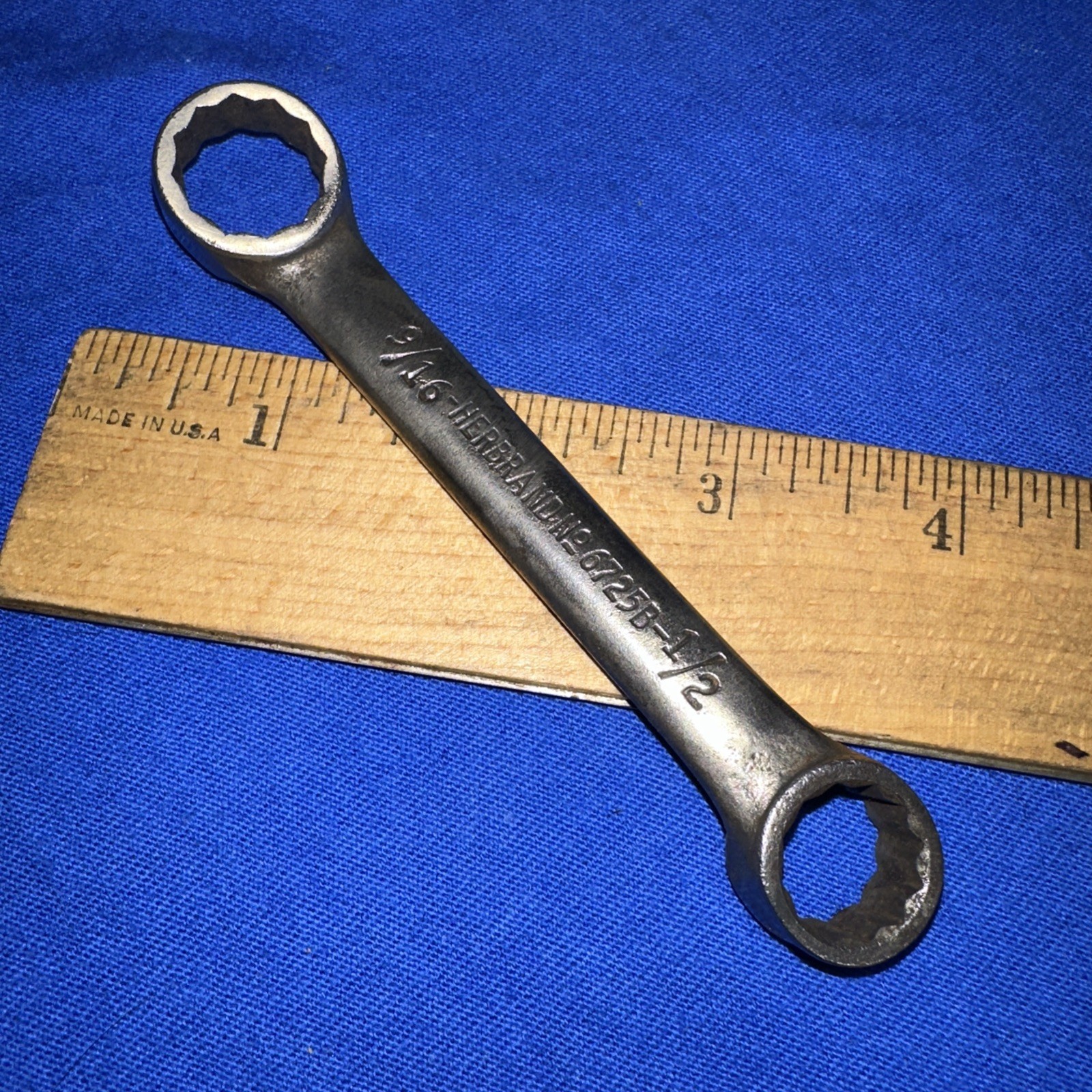 Herbrand Offset Dual Box End Wrench 1/2″ & 9/16″ 6725B Used 4.5 Inch