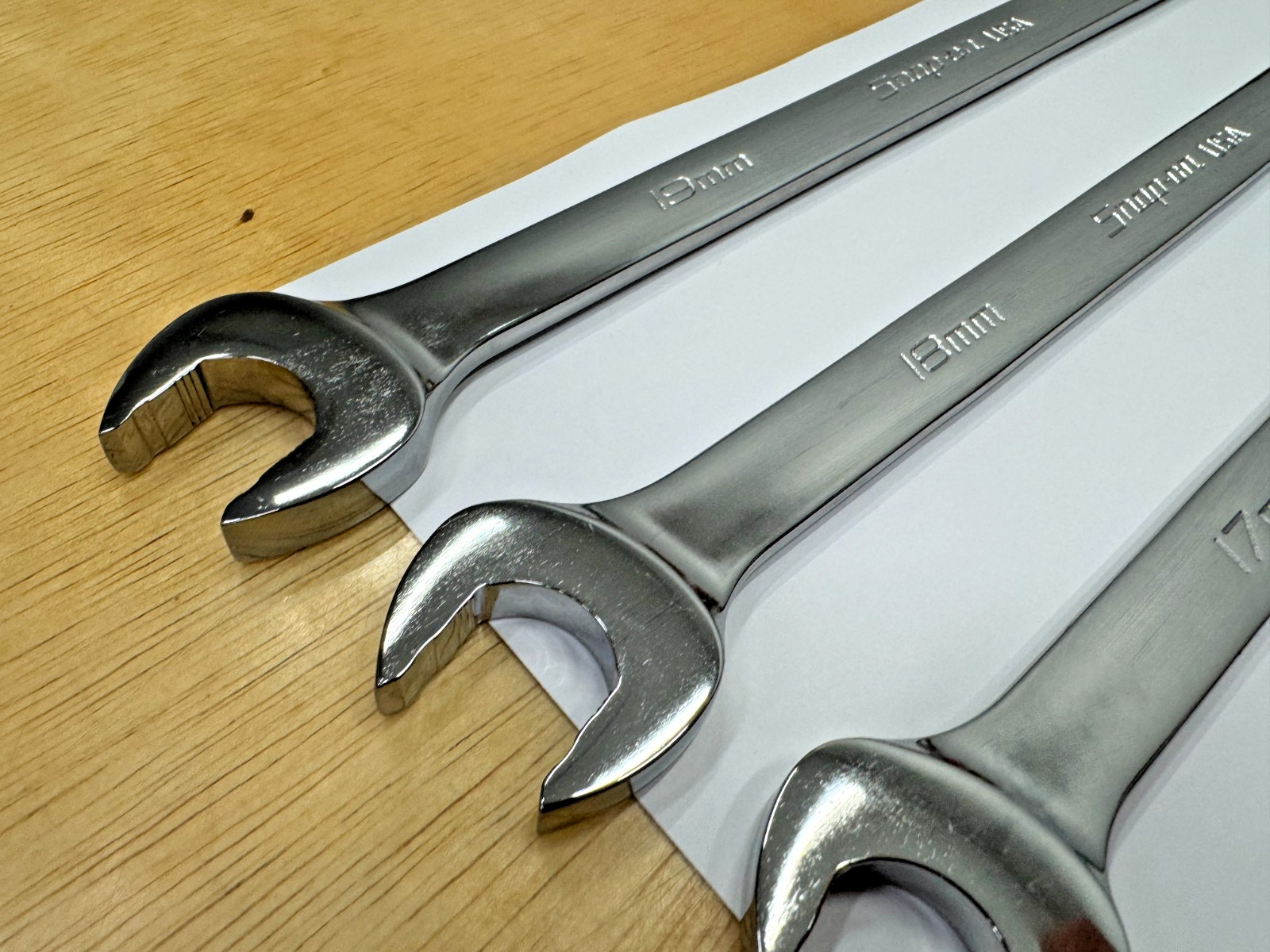 Snap-on Tools USA NEW 4pc Metric LONG FLANK DRIVE PLUS Wrench Lot Set 16mm-19mm