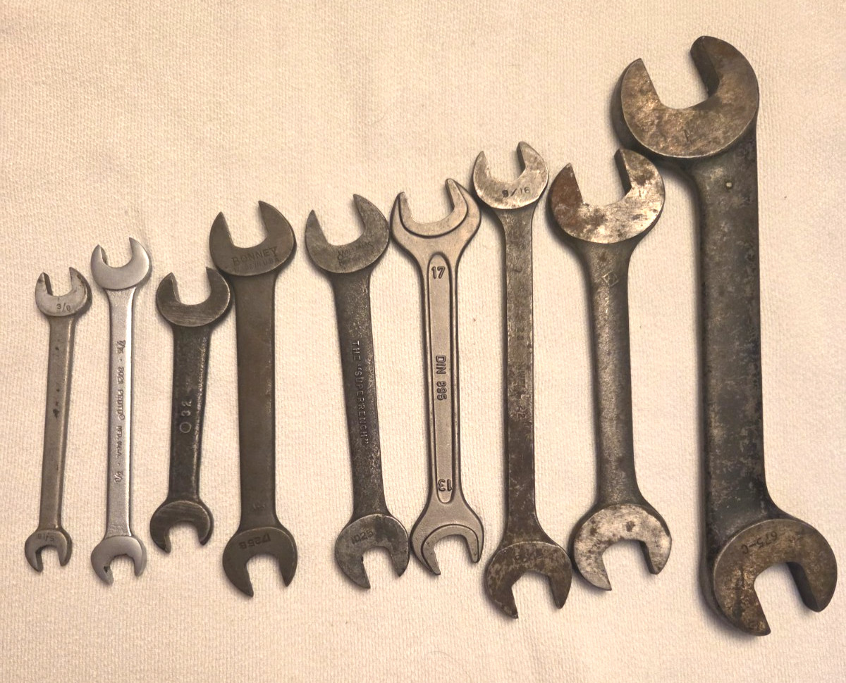 VINTAGE (LOT OF 8) Combination & Open-End Wrenches USA [Various Sizes]