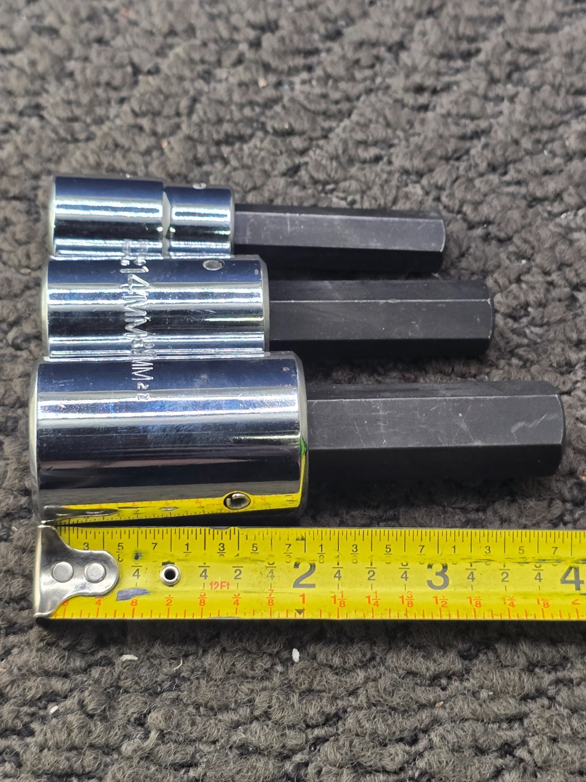 (3 PCS) Proto Professional 12,14,17mm 1/2″ Drive Hex Bit Chrome Socket Driver