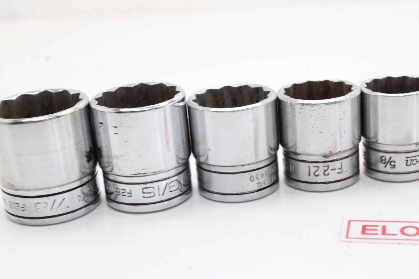 Snap-on F081 – F281 1/4-7/8″ 3/8″ Drive 12 Point 12 Piece SAE Chrome Set USA