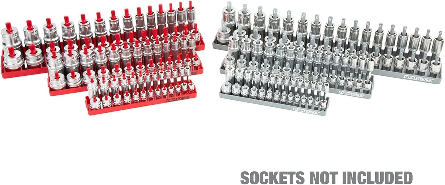 Efficient SAE & Metric Socket Organizer Set – Compact Tool Storage Solution