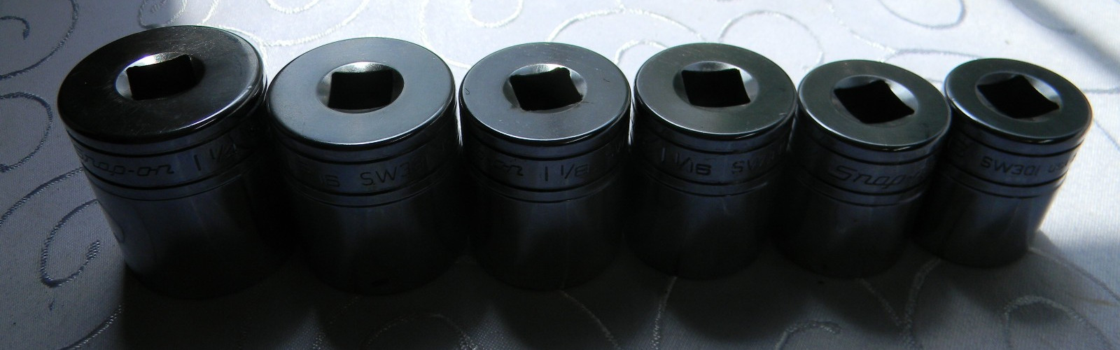 SNAP-ON 1/2″ DRIVE 6PC SAE 12PT SHALLOW SOCKET SET 15/16″-1-1/4″ #SW301-#SW401