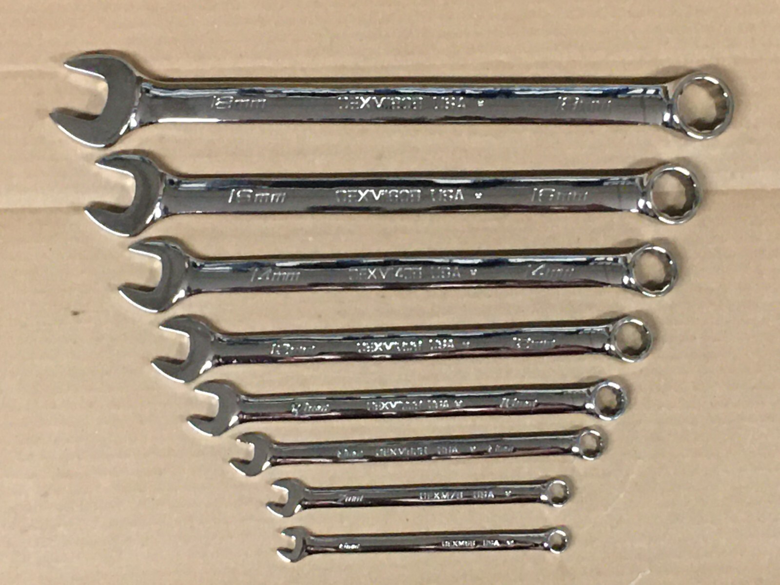 NEW – Snap On 8pc Metric Combination Wrench Set – 6,7,8,10,12,14,16,18mm – OEXM