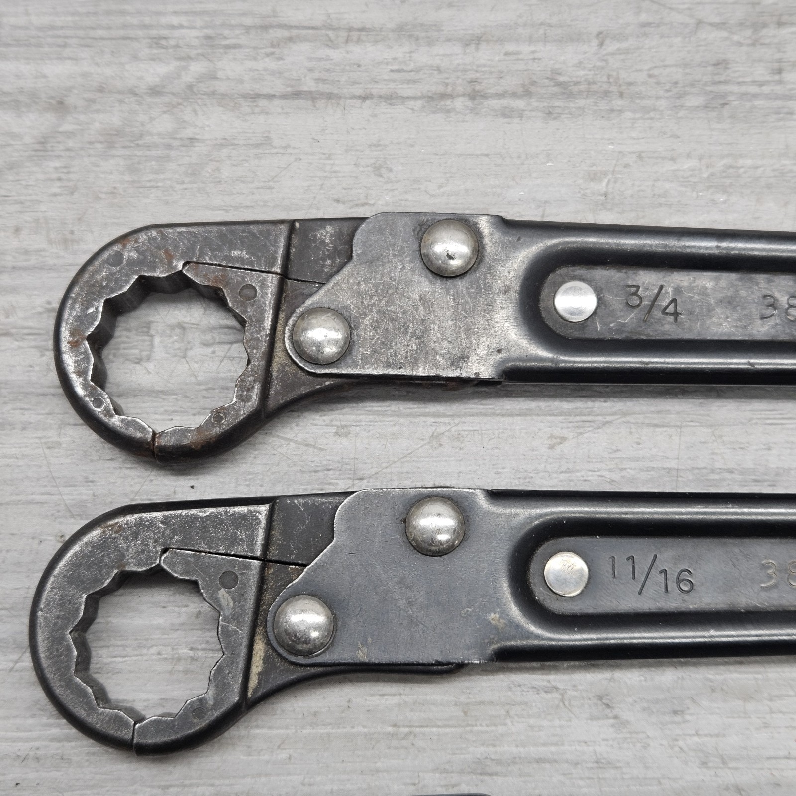 PROTO Ratcheting Box End Wrench Set SAE 4 Pc USA Made Reversible Offset READ