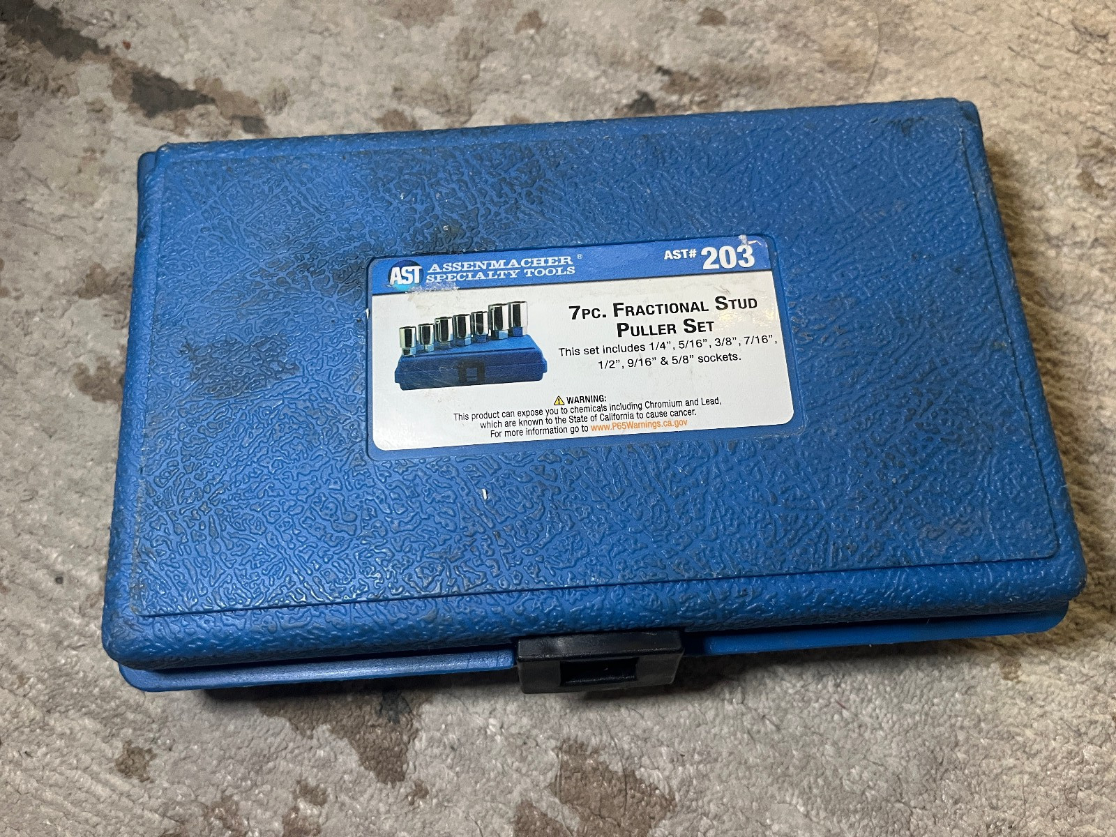 5 piece AST 203 Stud Extractor Set Assenmacher Specialty Tools (Incomplete)