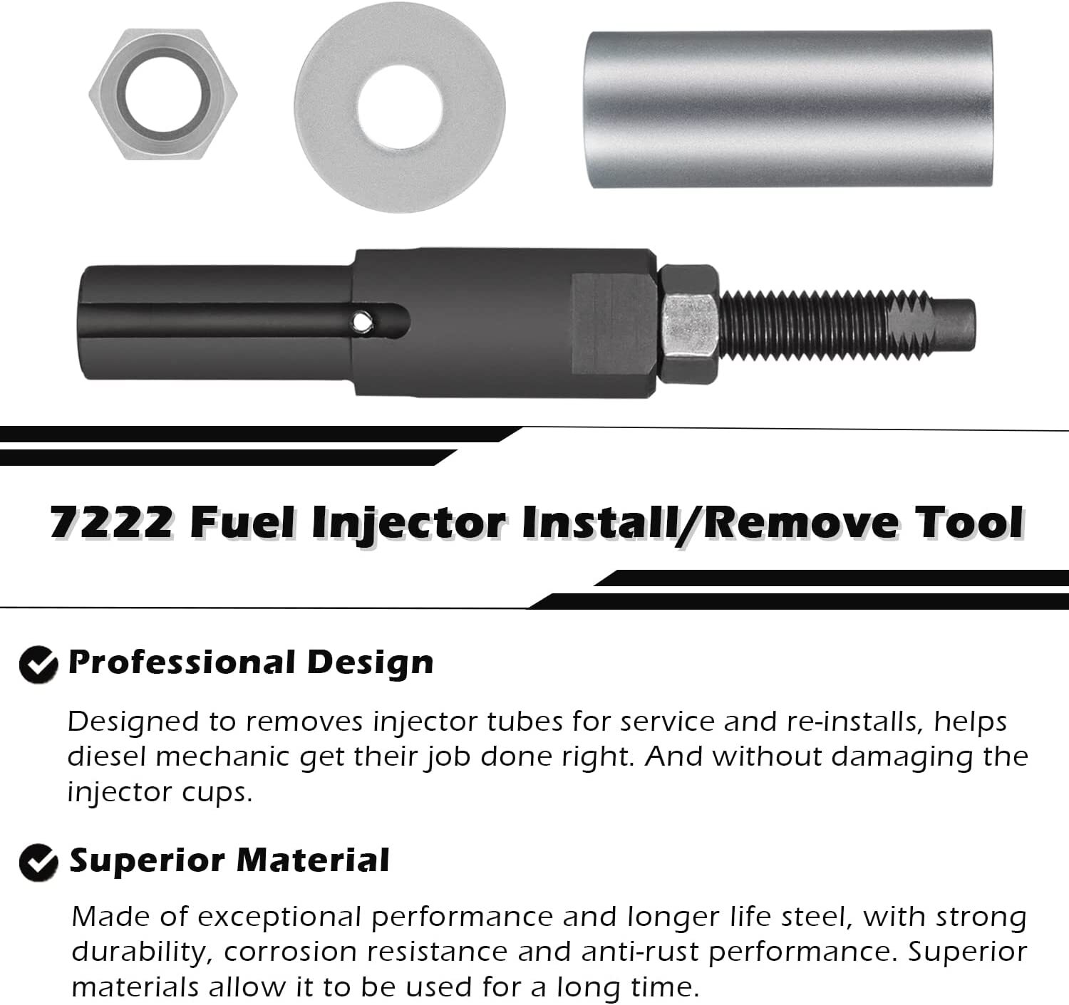 7222 Injector Tube Remover Installer Kit for GM 6.6L Duramax Diesel J-45910