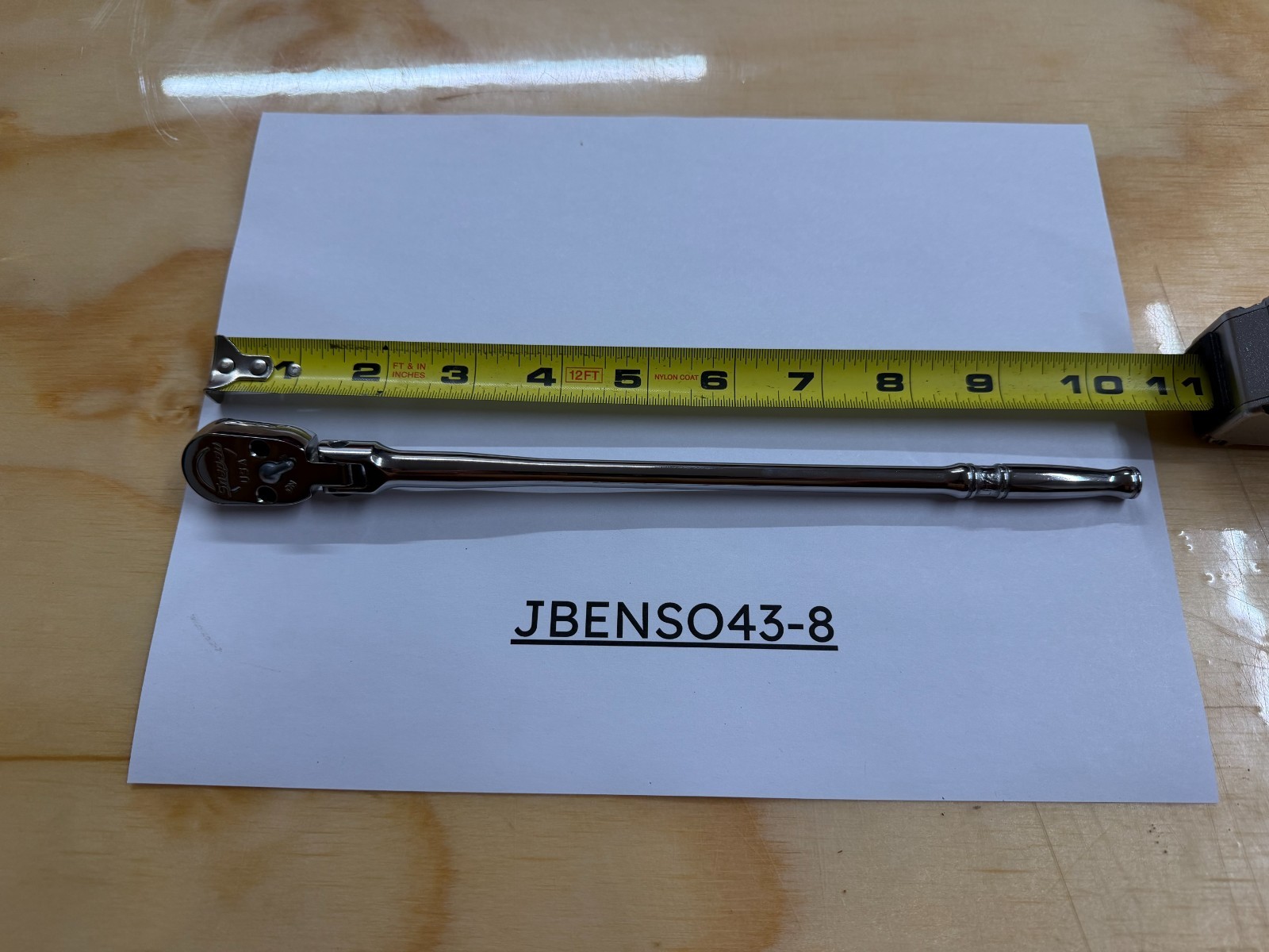 Snap-on Tools NEW 1/4″ Drive Chrome Extra-Long Handle Flex Head Ratchet TLLF72