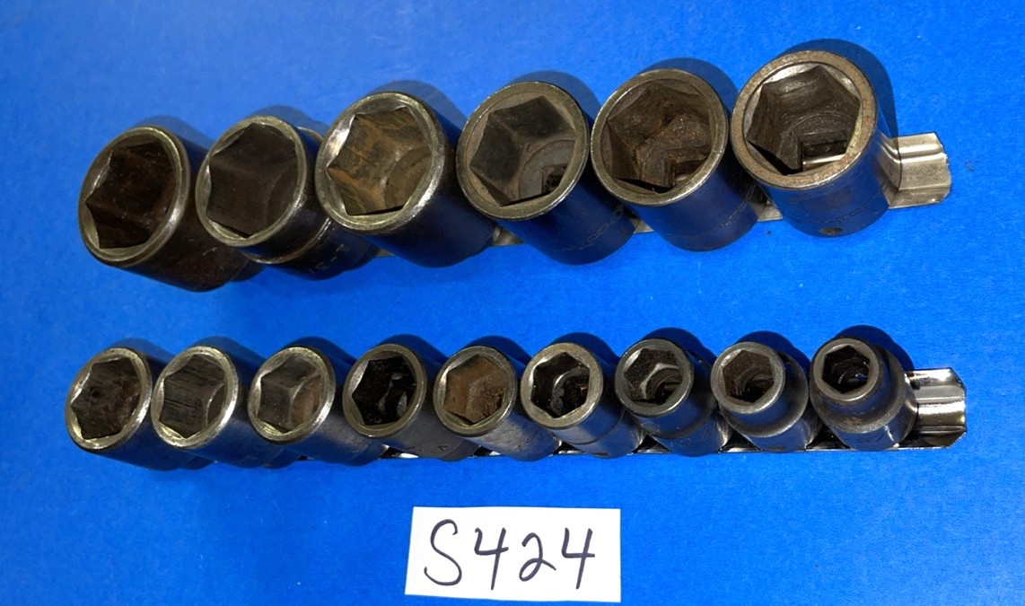 MAC TOOLS 15 PIECE 1/2 DRIVE SAE. SHORT IMPACT 6 POINT SOCKET SET 3/8 TO 1-1/4