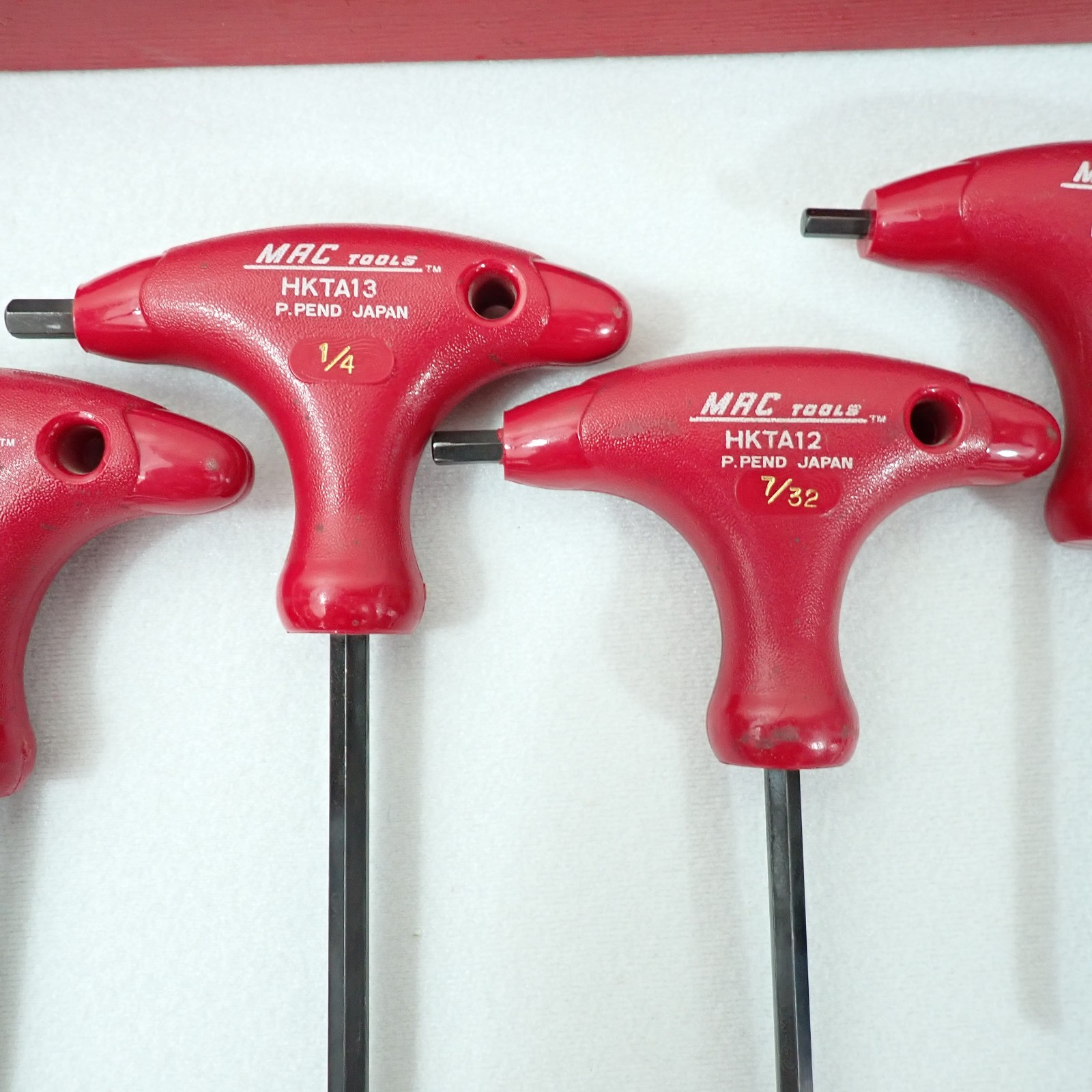 Mac Tools HKTA SAE T-Handle Hex Allen Wrench 10 pc Set 3/32″-3/8″ w/Red Rack