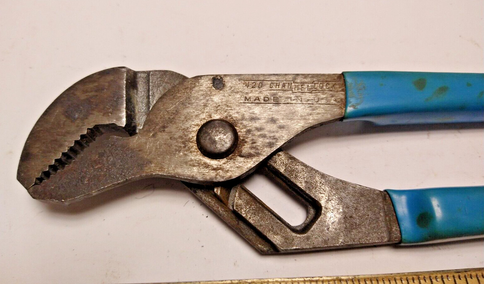 Channel Lock Tools 420 9″ Tongue Groove Pliers Blue Handle USA G1395