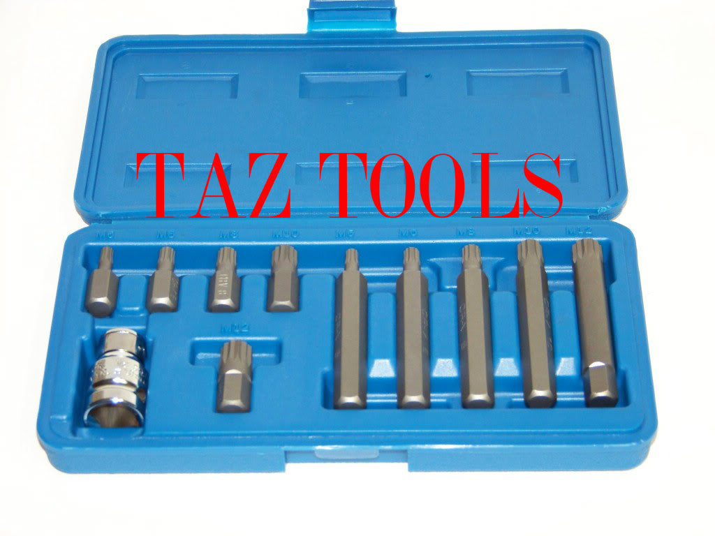 11 pcs XZN TRIPLE SQUARE SPLINE BIT SOCKET 12 POINTS 1/2″ DRIVE