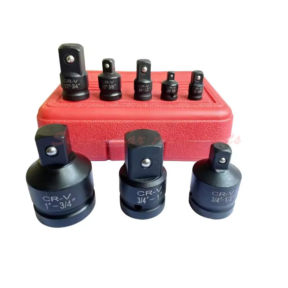 8Pcs Impact Socket Reducer Adapter Set Convertor Adaptors 1/4″ 3/8″ 1/2″ 3/4″ 1″