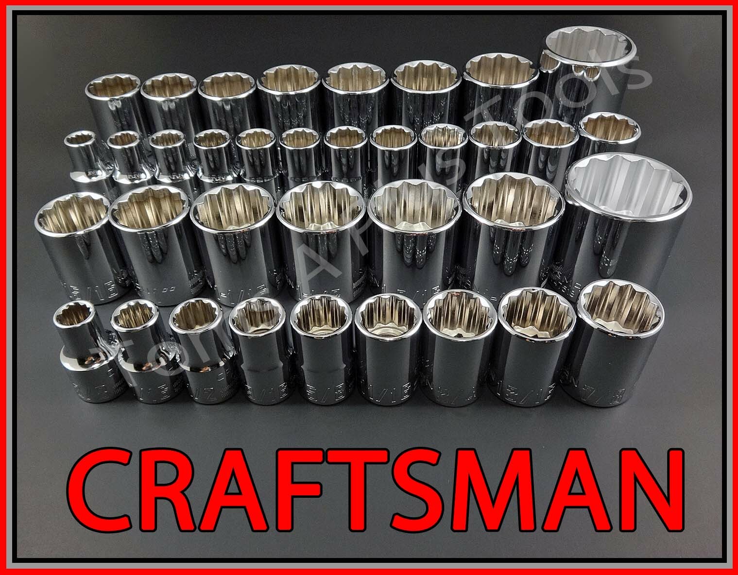 CRAFTSMAN TOOLS 64pc Short Deep 1/2 SAE METRIC MM 12pt ratchet wrench socket set