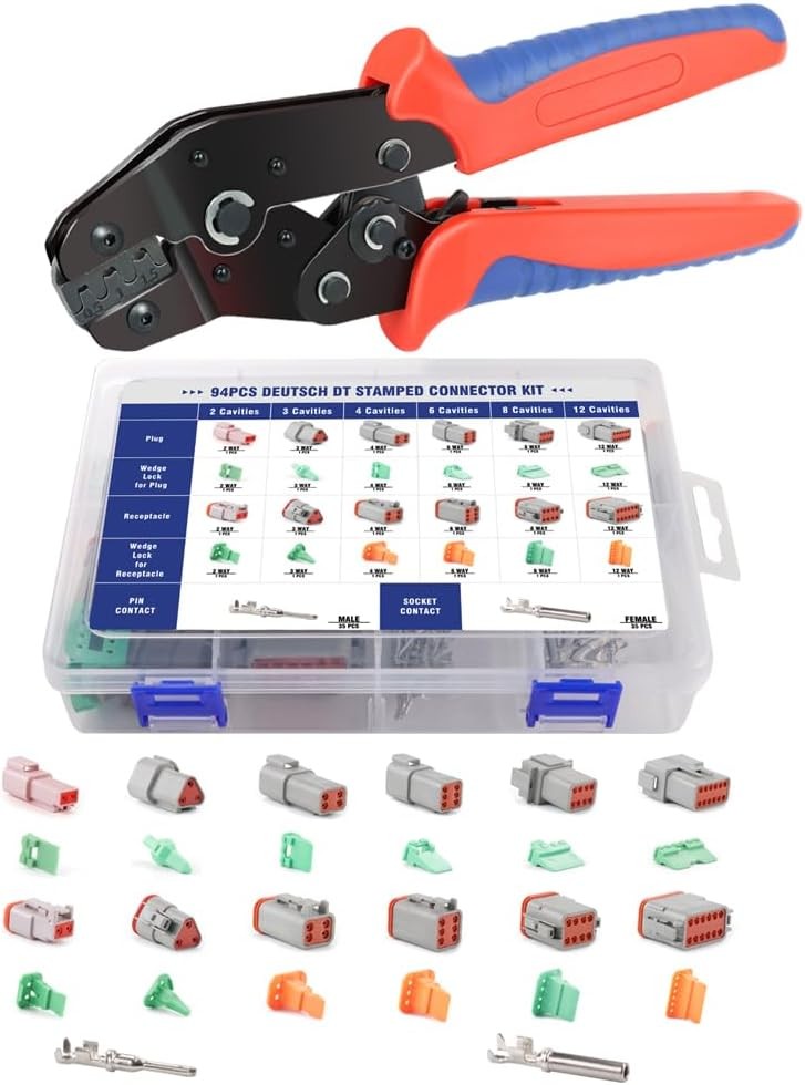 94Pcs 6 Sets Deutsch DT Connector Kit，2/3/4/6/8/12 Pin Connectors with…