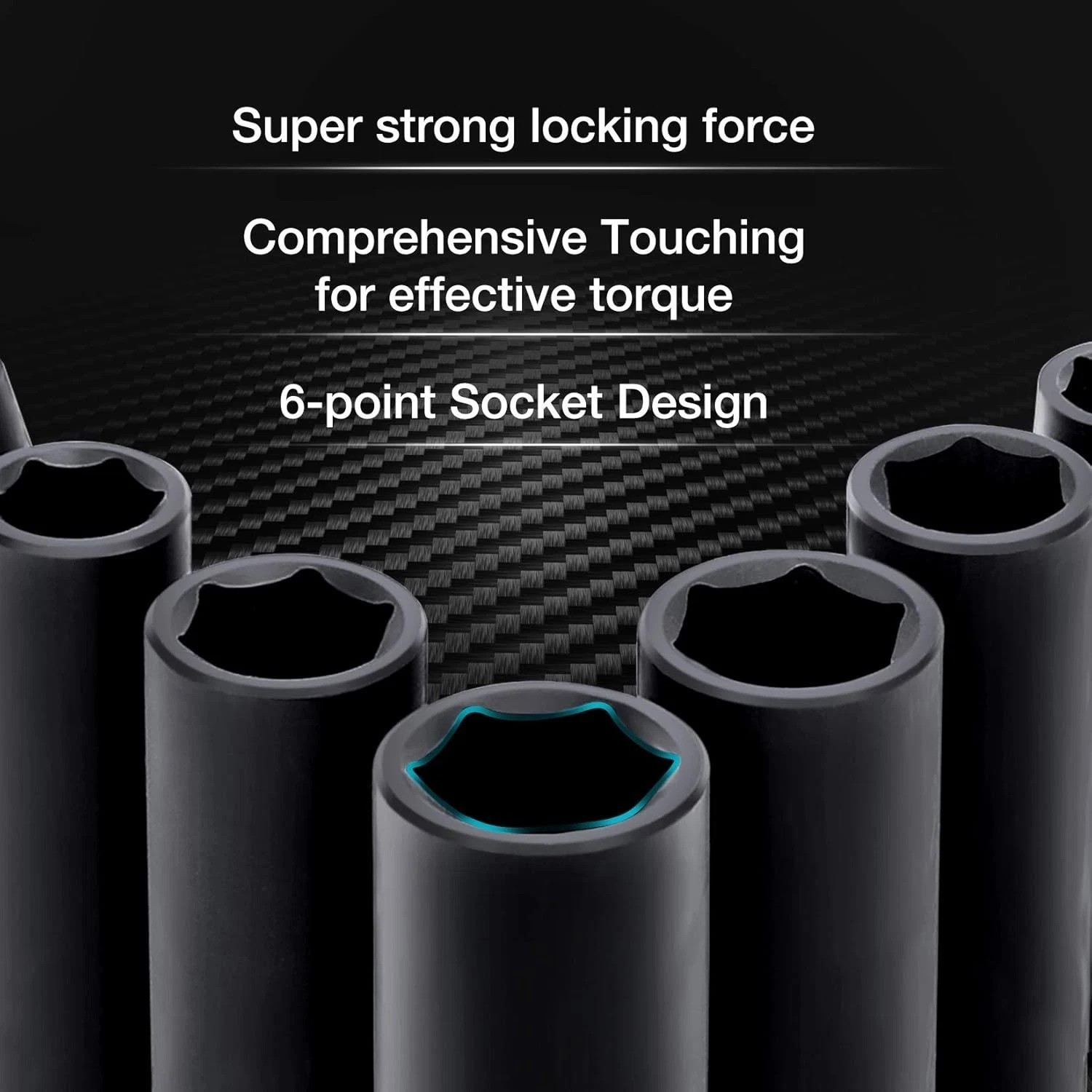 Versatile 10-Piece Deep Impact Socket Set with Anti-Rust Finish & Extension Bars
