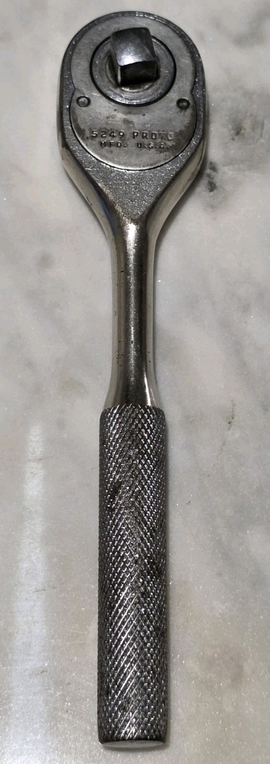 PROTO Made USA 5249 3/8” Drive Chrome Ratchet Knurled Handle