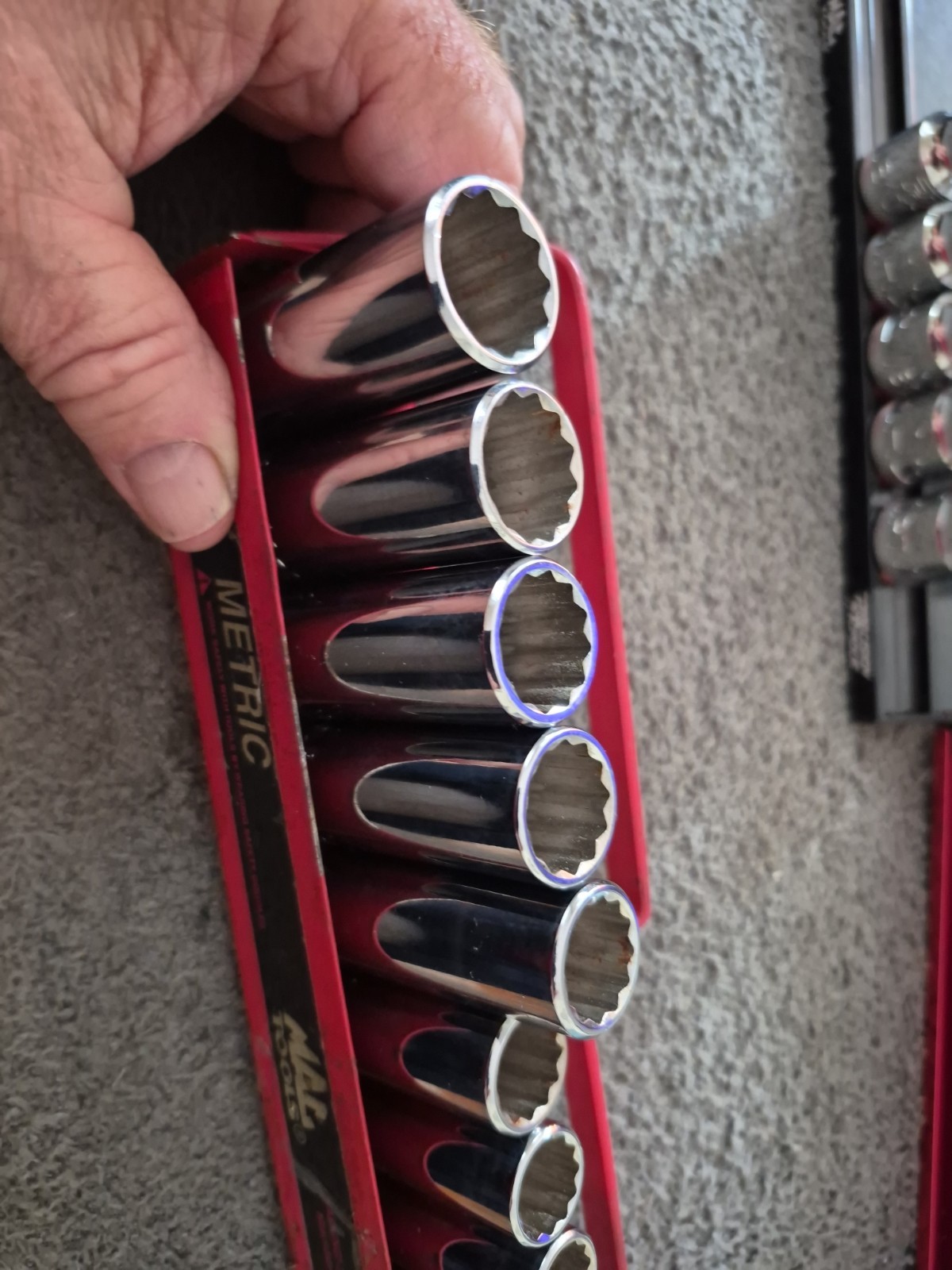 Mac Tools 14pc 3/8″ Drive 12PT Metric Deep Non-Slip Socket Set XDMMR USA