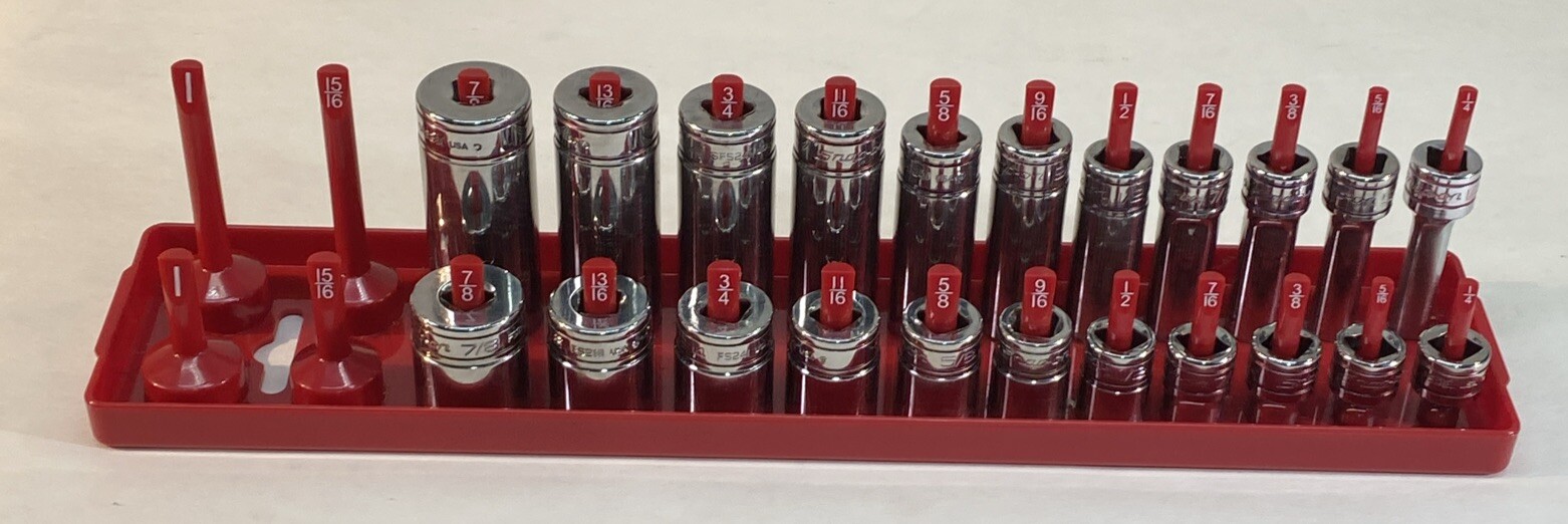 Snap On SFS081-SFS281 3/8″ Drive Socket 7/8-1/4 Set 22pcs Deep/Shallow w/Tray