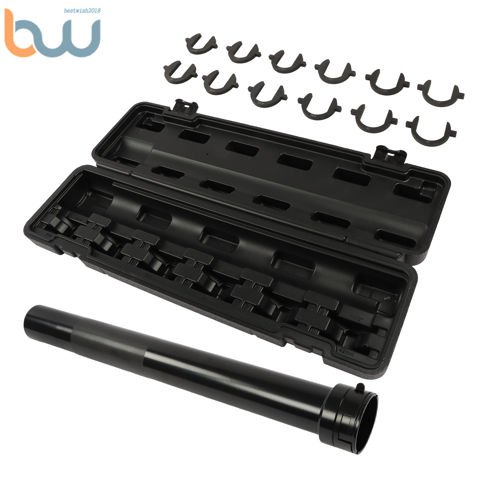 Inner Tie Rod Removal Installation Tool with 12 SAE & Metric Crowfoot Adapters
