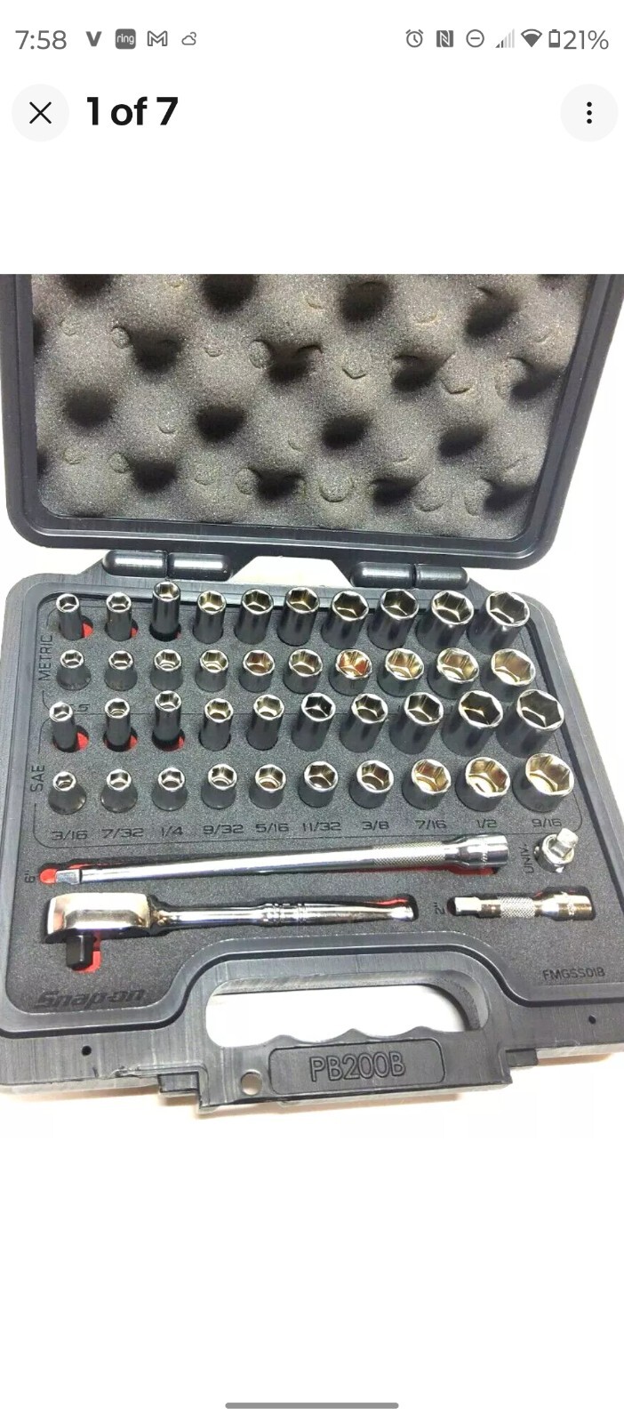 Snap-on™ BRAND NEW 1/4″ MASTER 44-pc 144TMPBFR METRIC/SAE Gen Svc Foam Set $1165