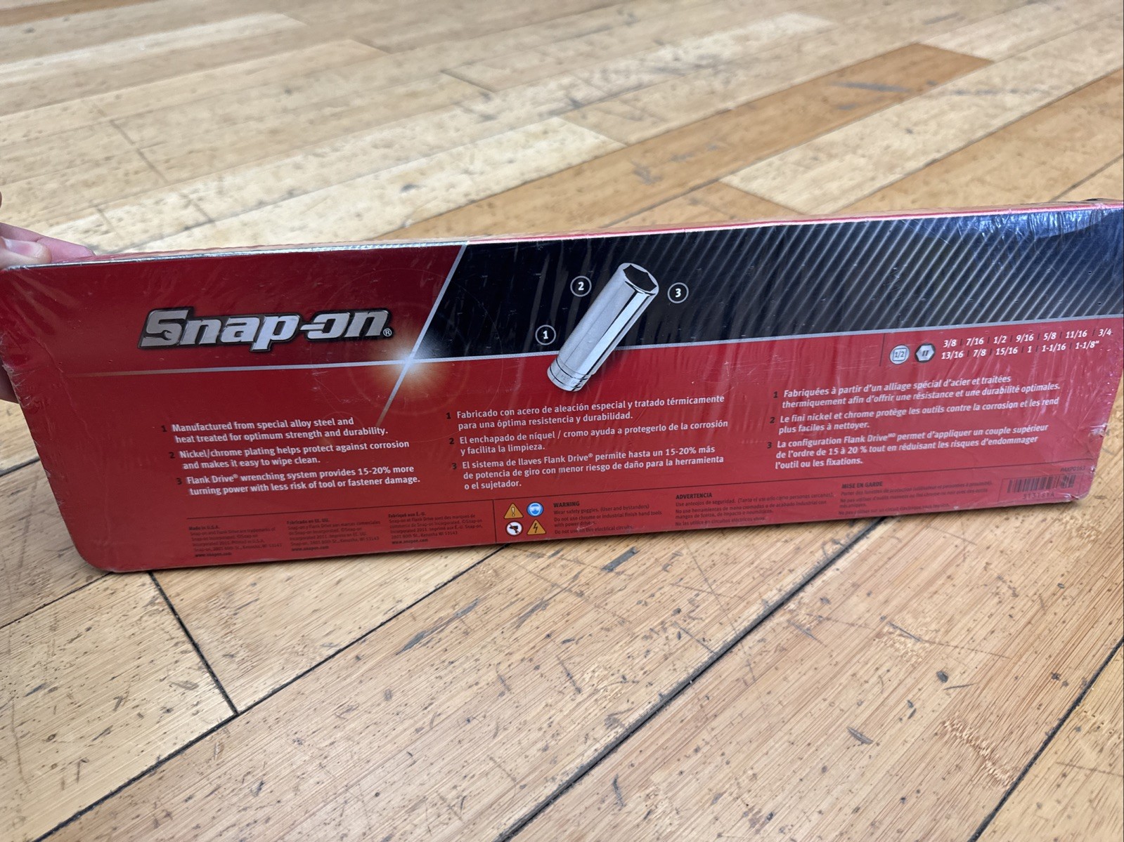 SNAP ON 313TSYA 13pc 1/2” Drive SAE Flank Drive Deep Socket Set (3/8 – 1 1/8)