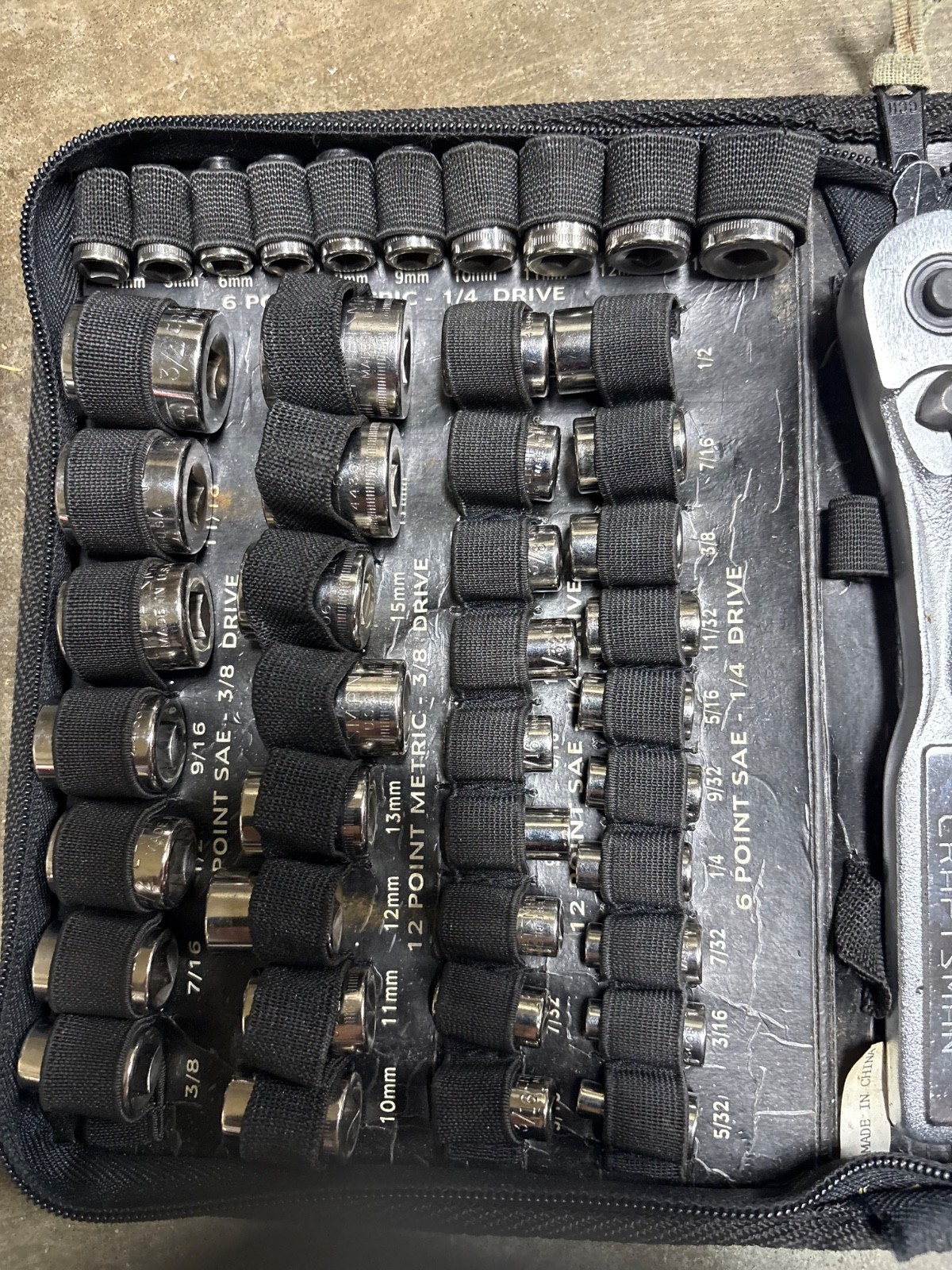 Sears Craftsman 55-piece mechanics tool set and a MAGLITE