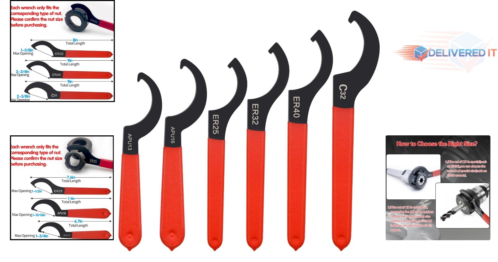6pcs Coilover Spanner Wrench Set Alloy Steel Shock Adjustment Tools for Car R…