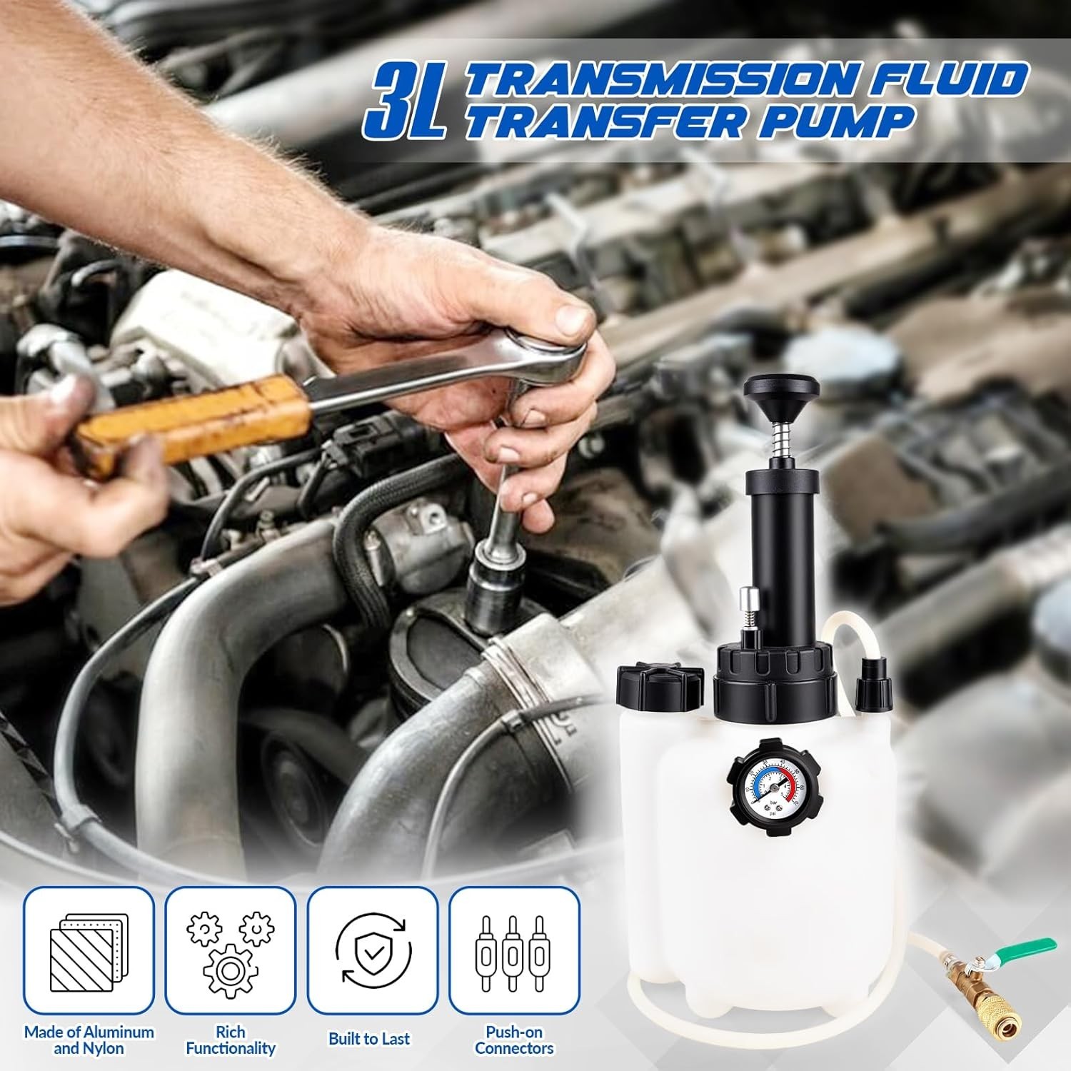 ATF Fluid Exchange Tool Kit, 3L Manual Transmission Pump for Auto Service