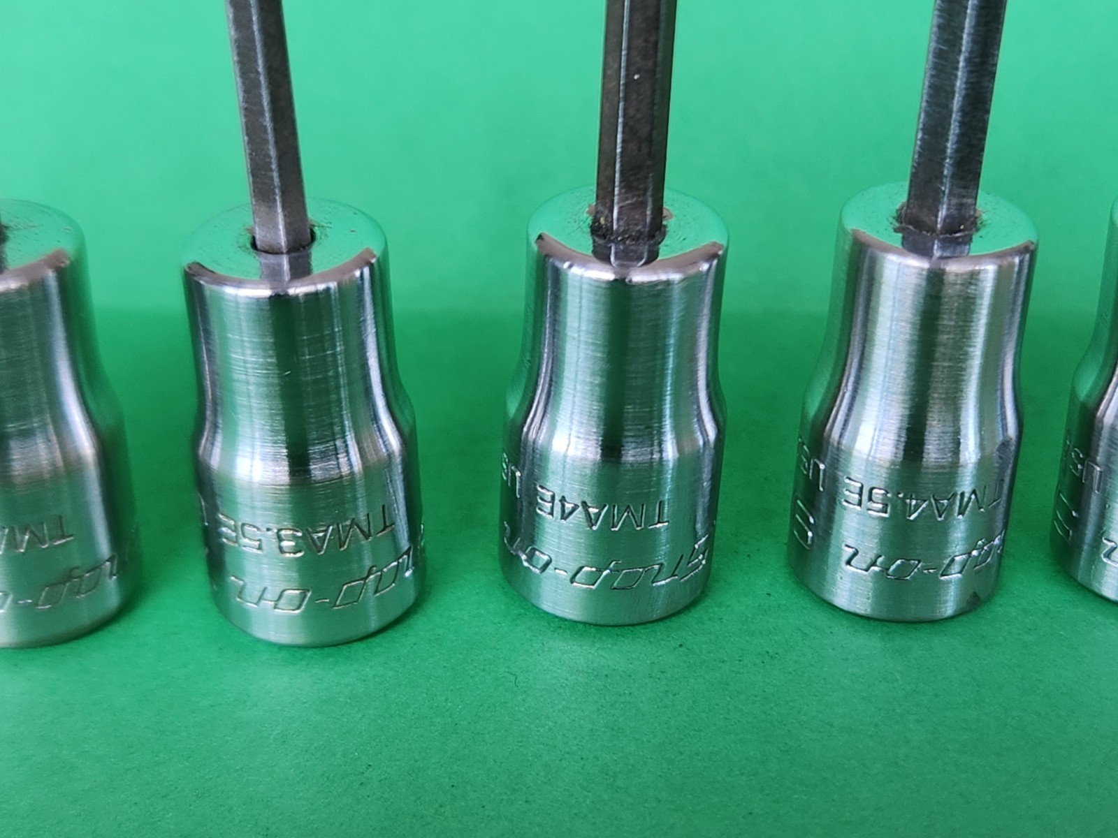 Snap On 9 pc 1/4″ Dr. SAE Hex Driver Bit Socket Set 1/16″-1/4″ V6