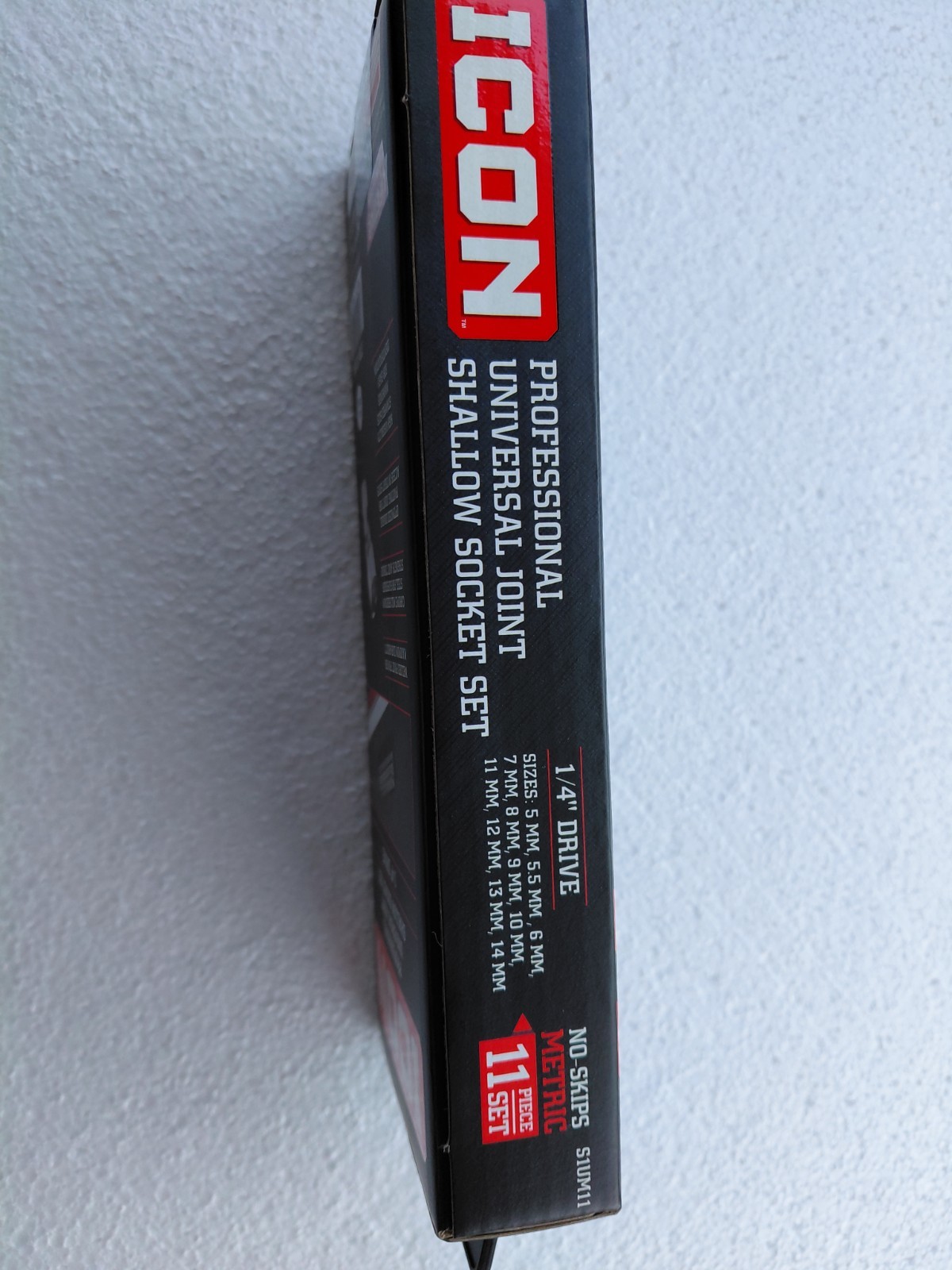 ICON S1UM11 PROFESSIONAL UNIVERSAL JOINT SHALLOW SOCKET SET 1/4″ 11PC