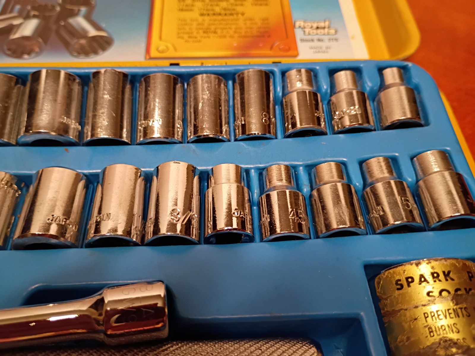 1978 Royal Tools 40 Piece SAE & Metric Ratchet Socket Vtg Tool Set No. 275 Japan