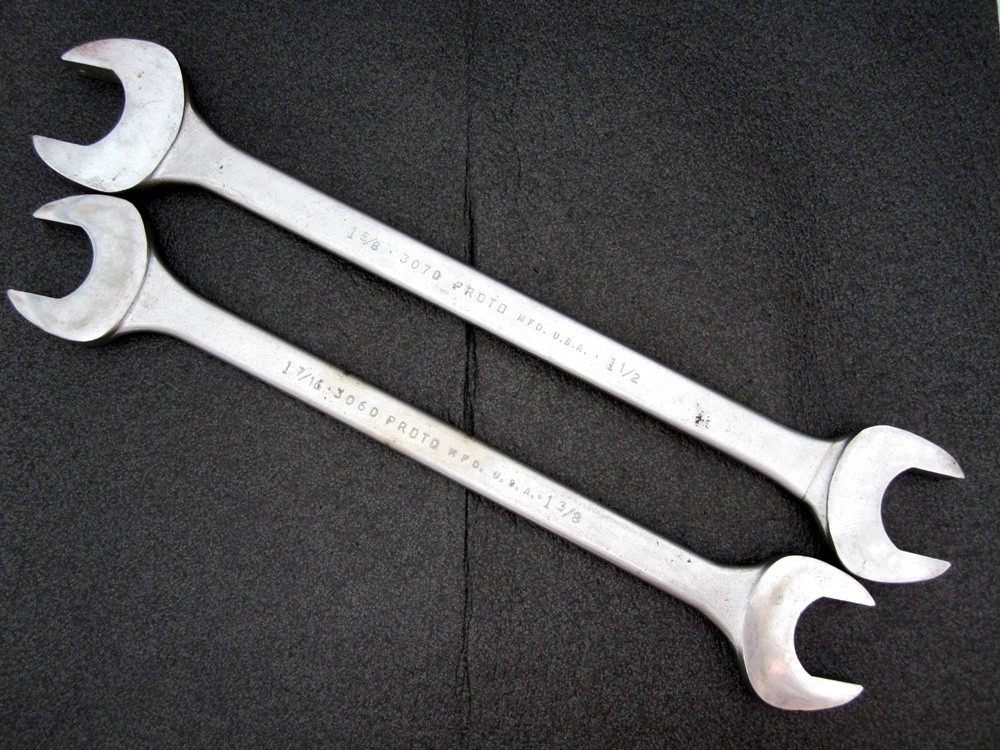 Vintage Proto 1-3/8″ x 1-7/16″ & 1-1/2″ x 1-5/8″ Open End Wrench 3060 3070 USA