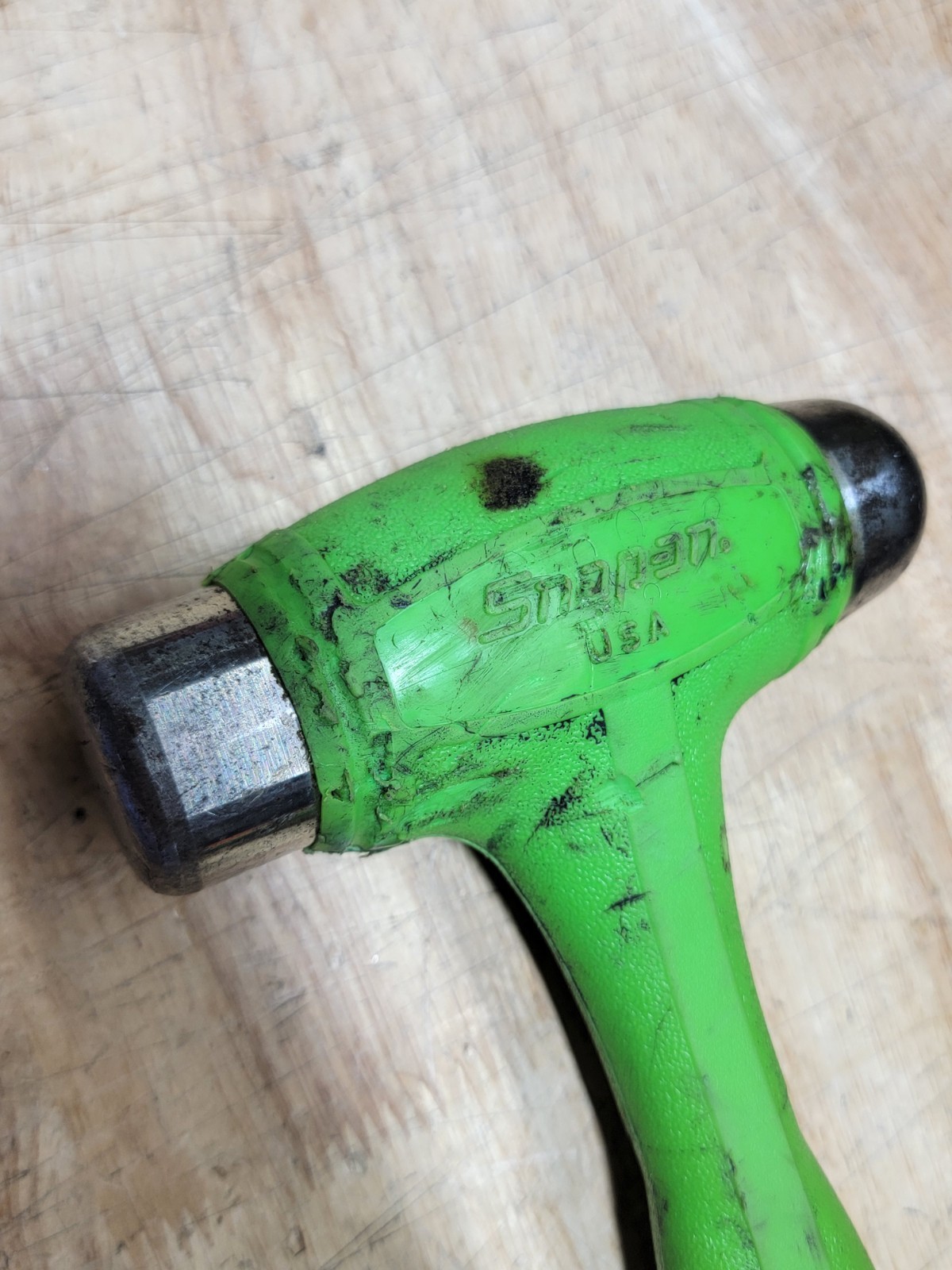 Snap On HBBD24G 24 oz Ball Peen Soft Grip Dead Blow Hammer GREEN USA MADE