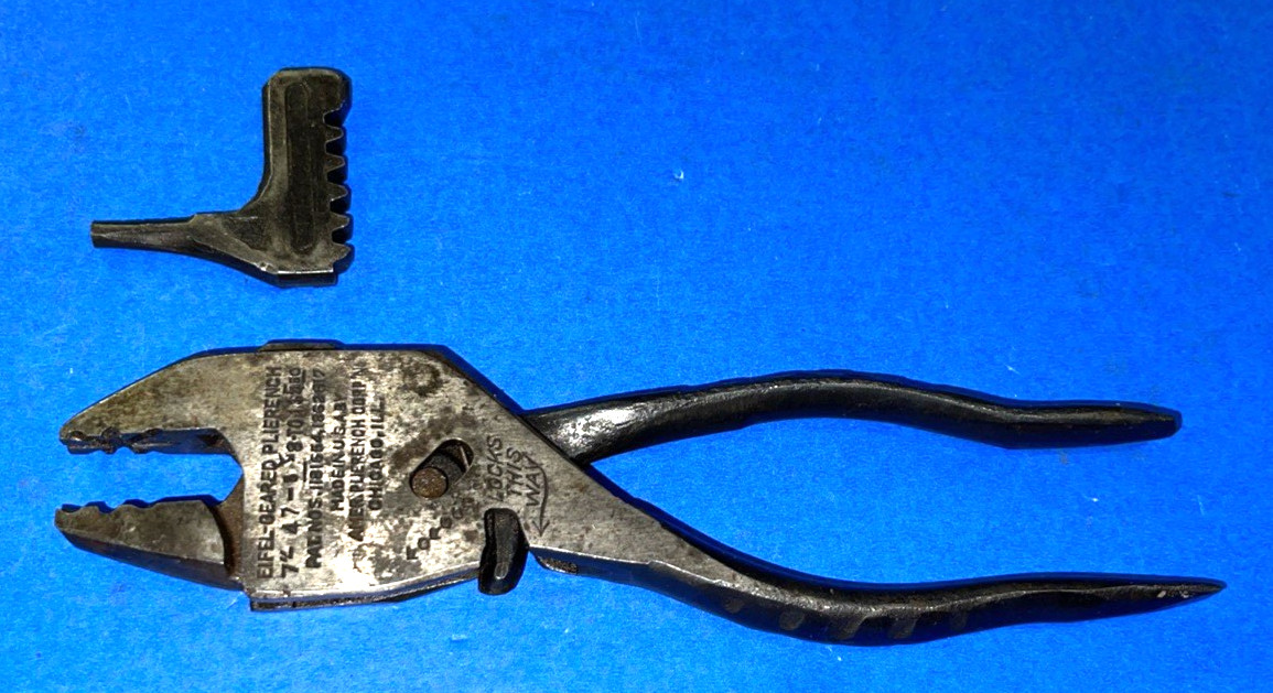 EIFEL TOOLS VINTAGE GEARED PLIERENCH 7 INCH 1 EXTRA HEAD