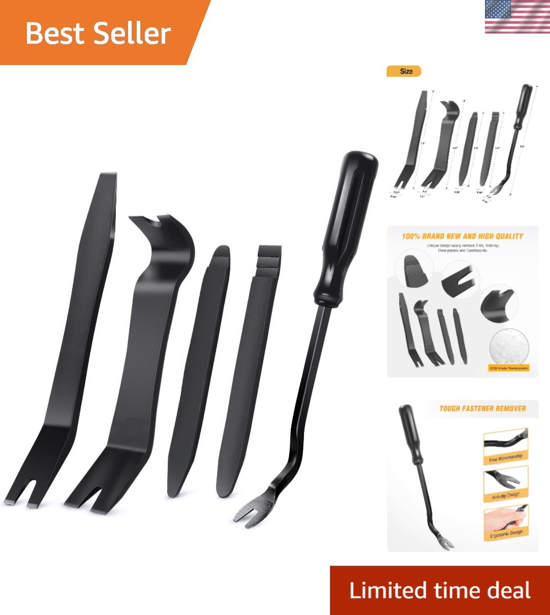 Ergonomic 5 PCS Nylon Trim Removal Tools for Safe Audio & Panel Dismantle